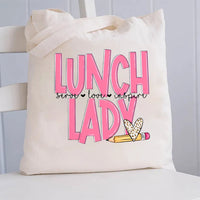 Lunch Lady Serve Love Inspire Canvas Tote Bag
