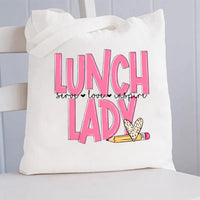 Lunch Lady Serve Love Inspire Canvas Tote Bag