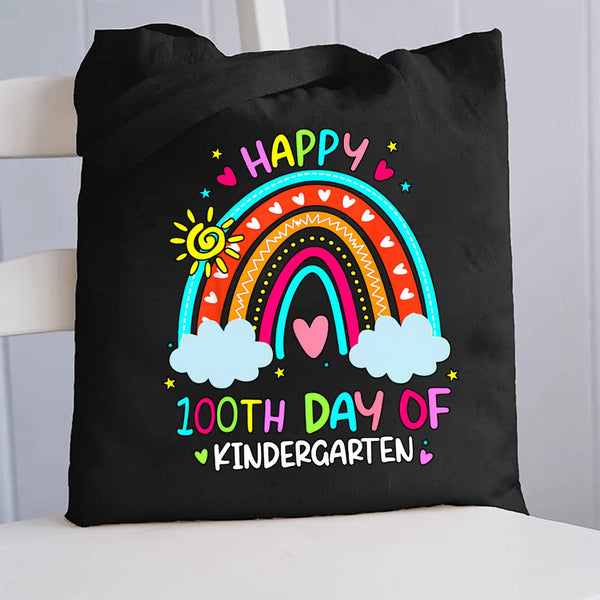 Personalized Grade Happy 100th Days Rainbow Bridge Canvas Tote Bag