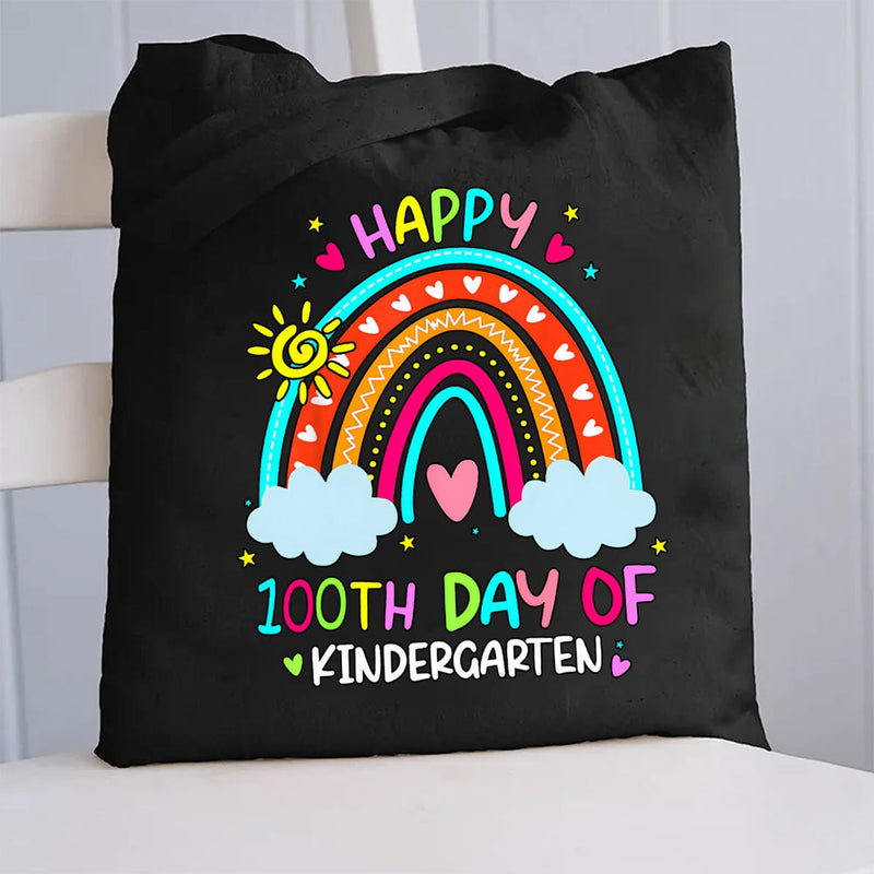 Personalized Grade Happy 100th Days Rainbow Bridge Canvas Tote Bag