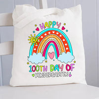 Personalized Grade Happy 100th Days Rainbow Bridge Canvas Tote Bag