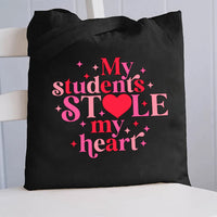 My Students Stole My Heart Canvas Tote Bag