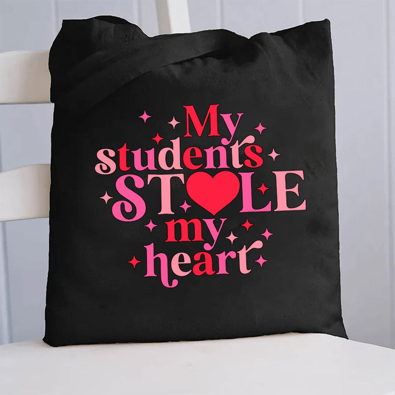 My Students Stole My Heart Canvas Tote Bag