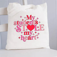 My Students Stole My Heart Canvas Tote Bag
