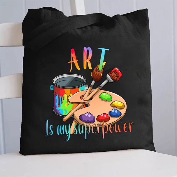 Art Is My Superpower Canvas Tote Bag