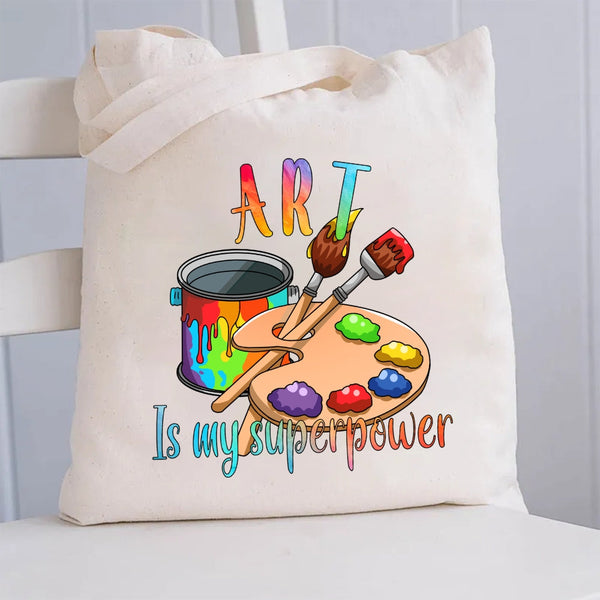 Art Is My Superpower Canvas Tote Bag