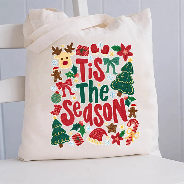 Christmas Tis The Season Canvas Tote Bag
