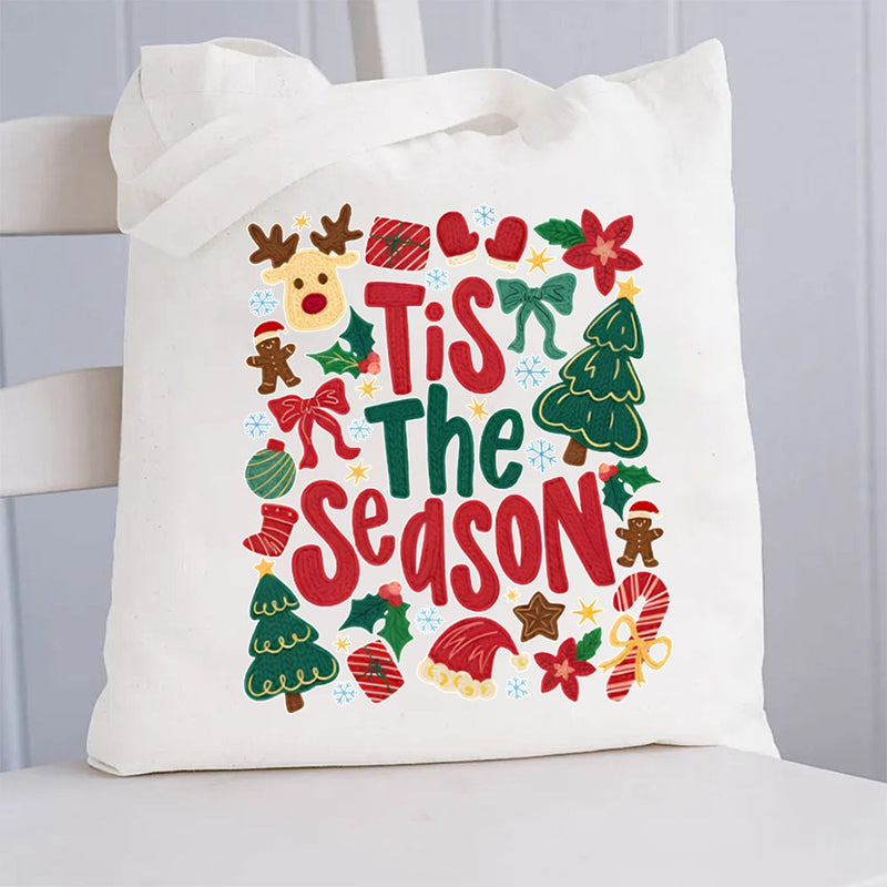 Christmas Tis The Season Canvas Tote Bag