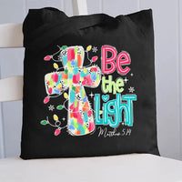Be The Light Christmas Canvas Tote Bag
