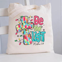 Be The Light Christmas Canvas Tote Bag