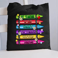 It Takes A Big Heart To Teach Little Minds Crayon Canvas Tote Bag
