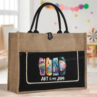 Art Is My Jam Color-Blocking Tote Bag