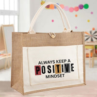 Always Keep A Positive Mindset Color-Blocking Tote Bag