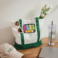 Personalized Para Teacher Name Pencil Color-blocked Canvas Bag