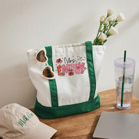 Personalized Name Valentine's Day Emily Color-blocked Canvas Bag