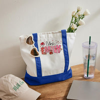 Personalized Name Valentine's Day Emily Color-blocked Canvas Bag