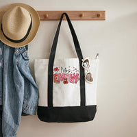 Personalized Name Valentine's Day Emily Color-blocked Canvas Bag