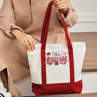 Personalized Name Valentine's Day Emily Color-blocked Canvas Bag