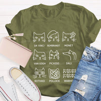 Artist Cat Teacher T-shirt