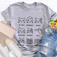 Artist Cat Teacher T-shirt