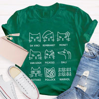 Artist Cat Teacher T-shirt