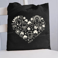 Lucky Happy St Patricks Day Shamrock Canvas Tote Bag