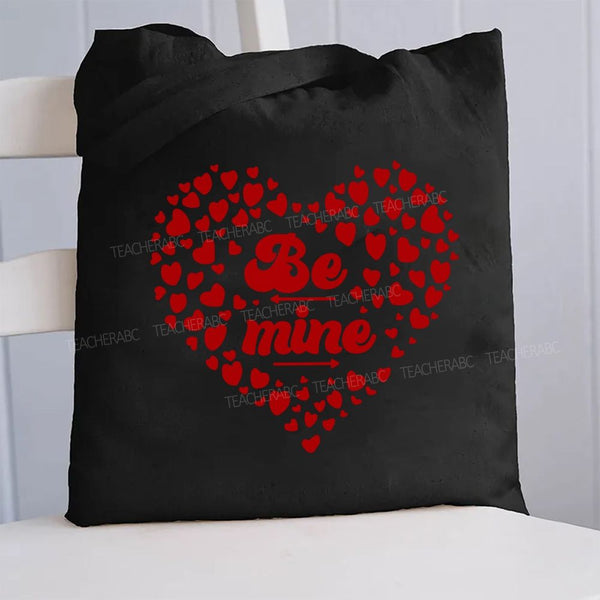 Be Mine Heart Canvas Tote Bag