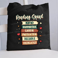 Reading Squad Kind Supportive Canvas Tote Bag