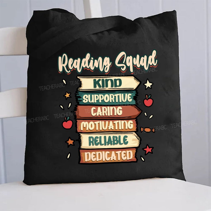 Reading Squad Kind Supportive Canvas Tote Bag