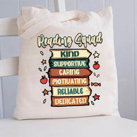 Reading Squad Kind Supportive Canvas Tote Bag