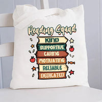 Reading Squad Kind Supportive Canvas Tote Bag