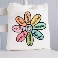 You Are Loved Worthy Canvas Tote Bag