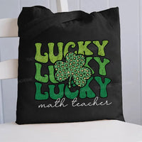 Lucky Lucky Math Teacher Canvas Tote Bag