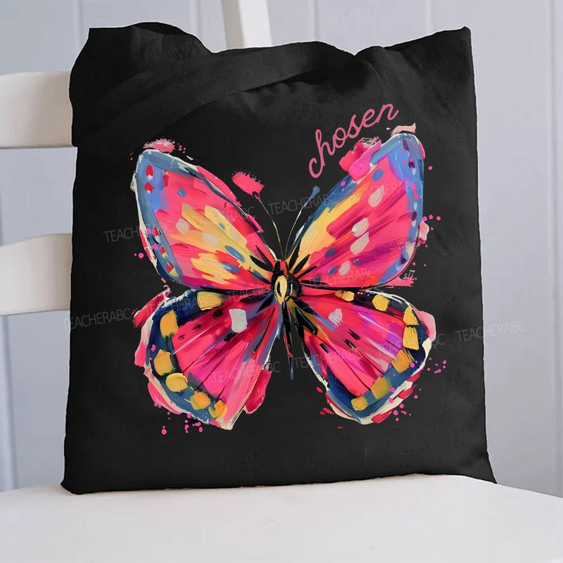 Colorful Butterfly Canvas Tote Bag