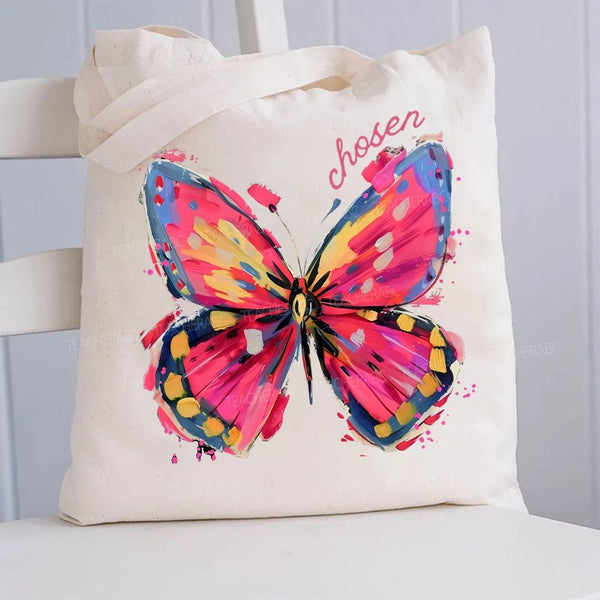 Colorful Butterfly Canvas Tote Bag