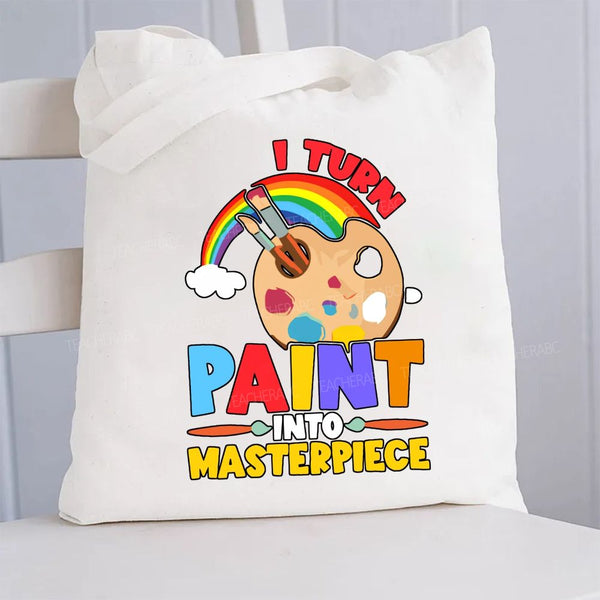 I Turn Paint Into Masterpiece Canvas Tote Bag
