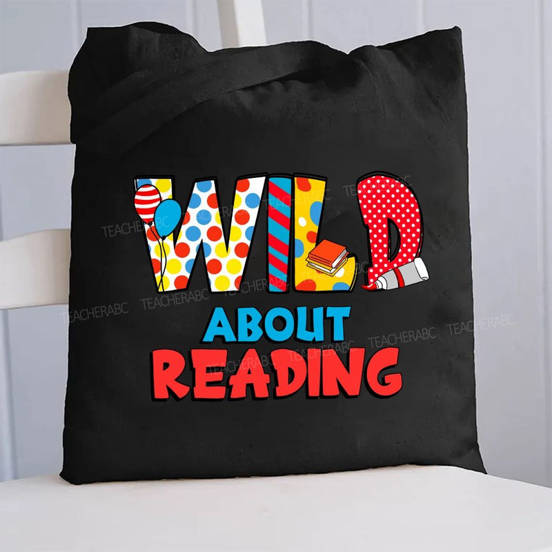 Wild About Reading Canvas Tote Bag