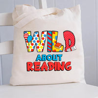 Wild About Reading Canvas Tote Bag