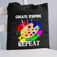 Create Inspire Repeat Canvas Tote Bag