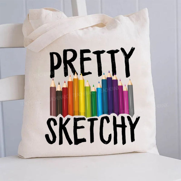 Pretty Sketchy Canvas Tote Bag