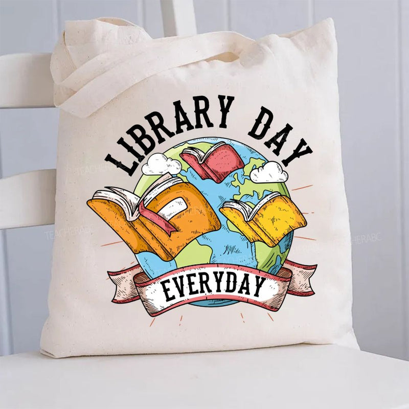 Library Day Everyday Canvas Tote Bag
