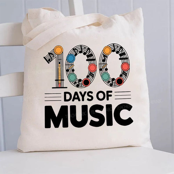 100 Days Of Music Canvas Tote Bag