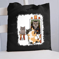 Cats And Portraits Of Cats Art Canvas Tote Bag