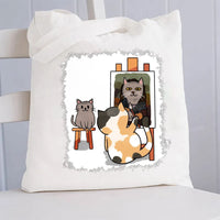 Cats And Portraits Of Cats Art Canvas Tote Bag