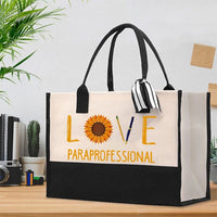 Love Paraprofessional Sunflower Cotton Tote Bag