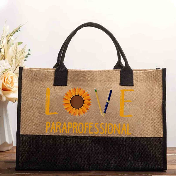 Love Paraprofessional Sunflower Cotton Tote Bag