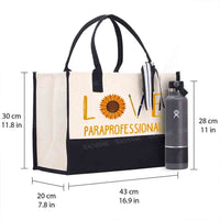 Love Paraprofessional Sunflower Cotton Tote Bag