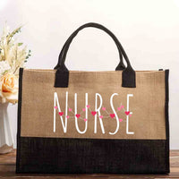 School Nurse With Pink Heart Cotton Tote Bag