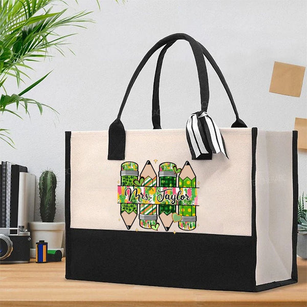 Personalized Name Saint Patrick's Day Cotton Tote Bag