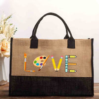 Love Art Teacher Cotton Tote Bag
